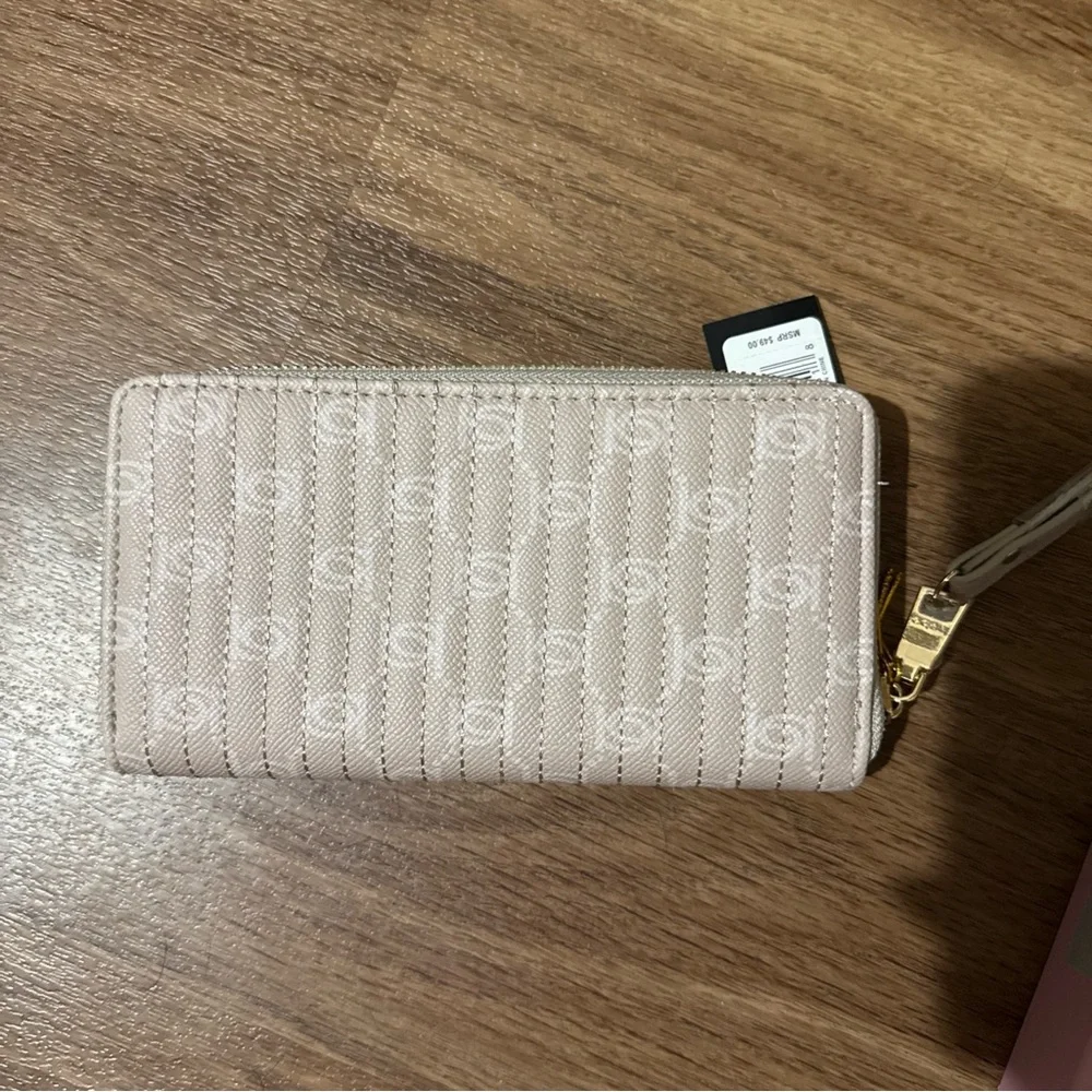 NWT Bebe Beige Wallet and NIB Makeup with Eye Shadow Eyeliner Mascara Gift Set